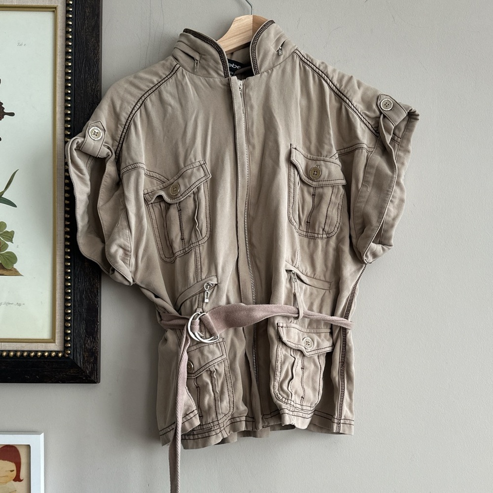 Bebe Tan utility blouse